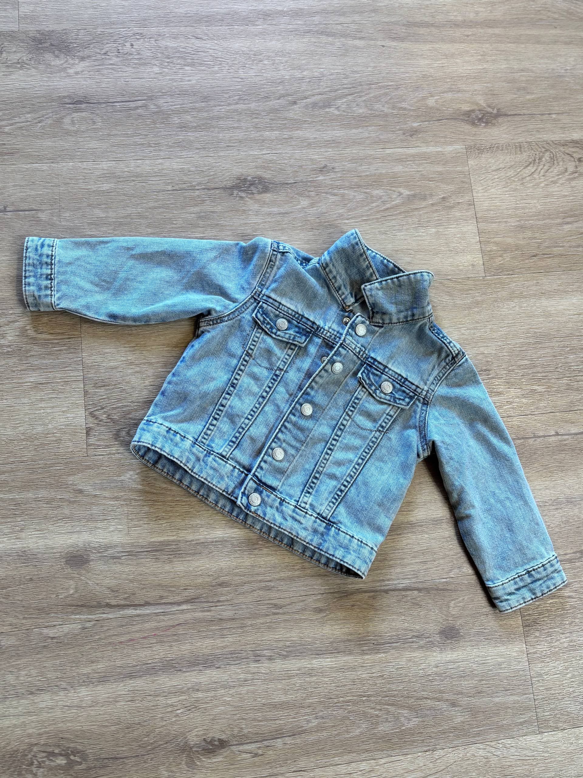 Jeans jakna za otroke v modri barvi