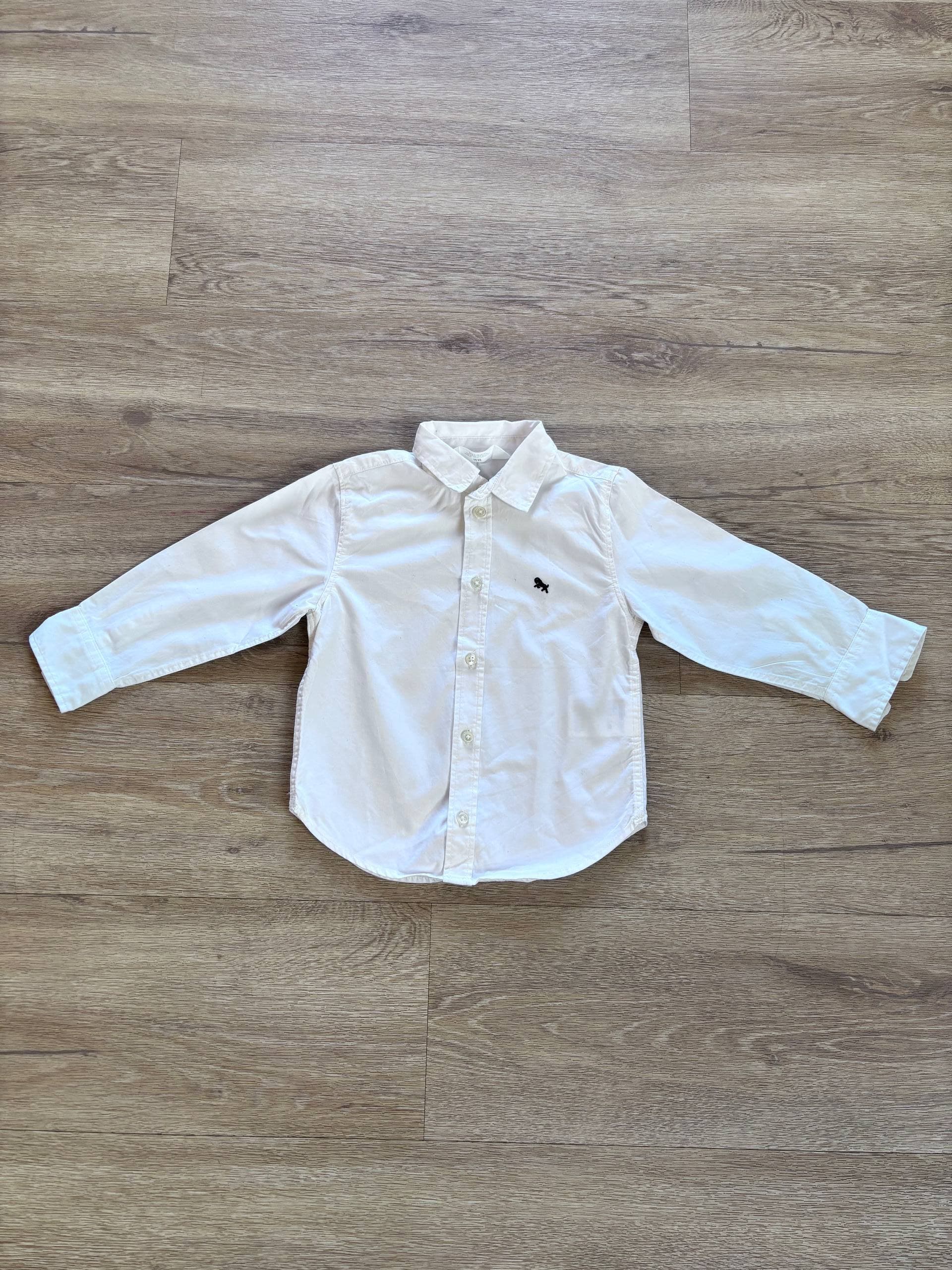 Bela otroška srajca z dolgimi rokavi